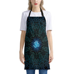 Blue Om Mandala Print Apron