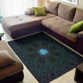 Blue Om Mandala Print Floor Mat