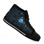 Blue Om Mandala Print Black High Top Shoes