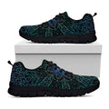 Blue Om Mandala Print Black Running Shoes