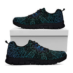 Blue Om Mandala Print Black Sneakers