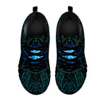 Blue Om Mandala Print Black Sneakers