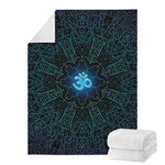 Blue Om Mandala Print Blanket
