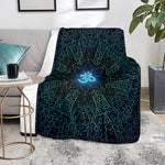 Blue Om Mandala Print Blanket