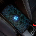 Blue Om Mandala Print Car Center Console Cover