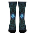 Blue Om Mandala Print Crew Socks