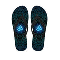 Blue Om Mandala Print Flip Flops
