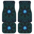 Blue Om Mandala Print Front and Back Car Floor Mats
