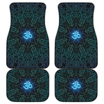 Blue Om Mandala Print Front and Back Car Floor Mats