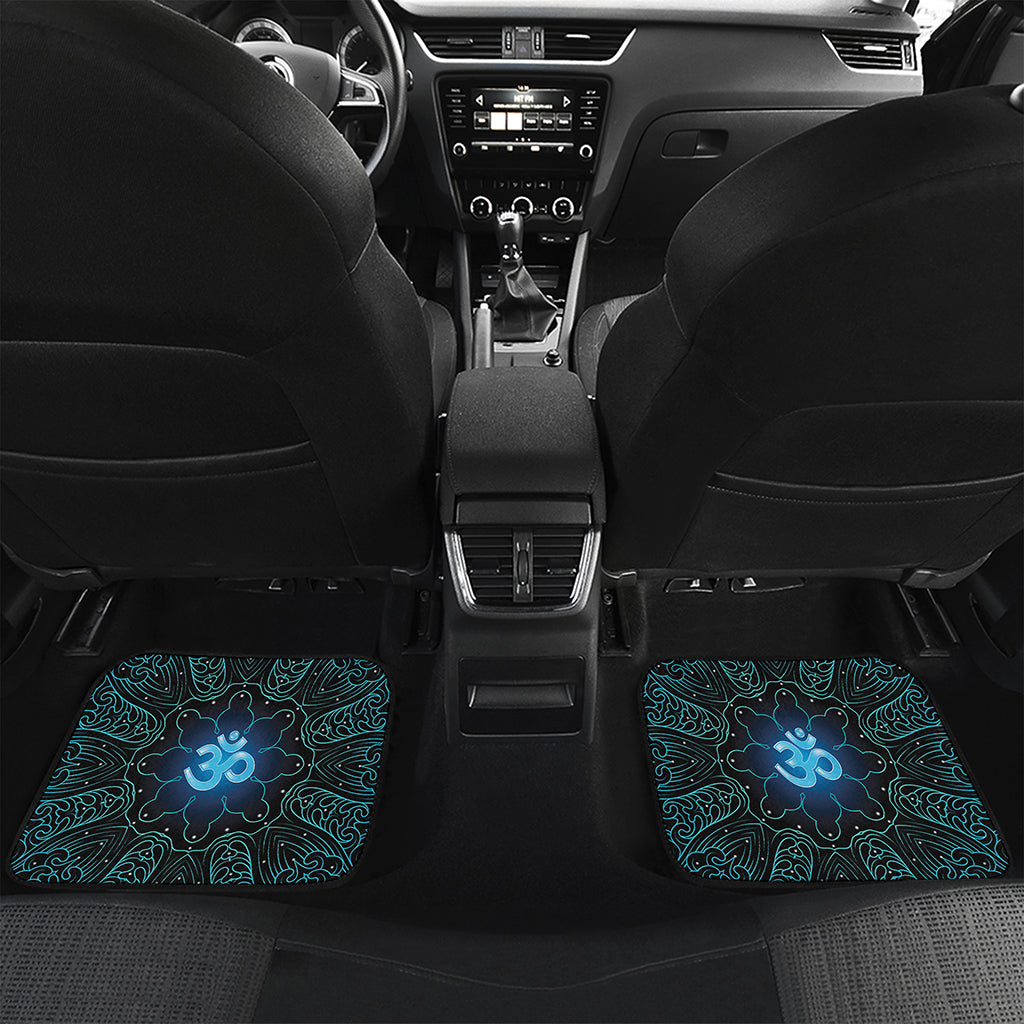 Blue Om Mandala Print Front and Back Car Floor Mats