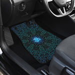 Blue Om Mandala Print Front and Back Car Floor Mats