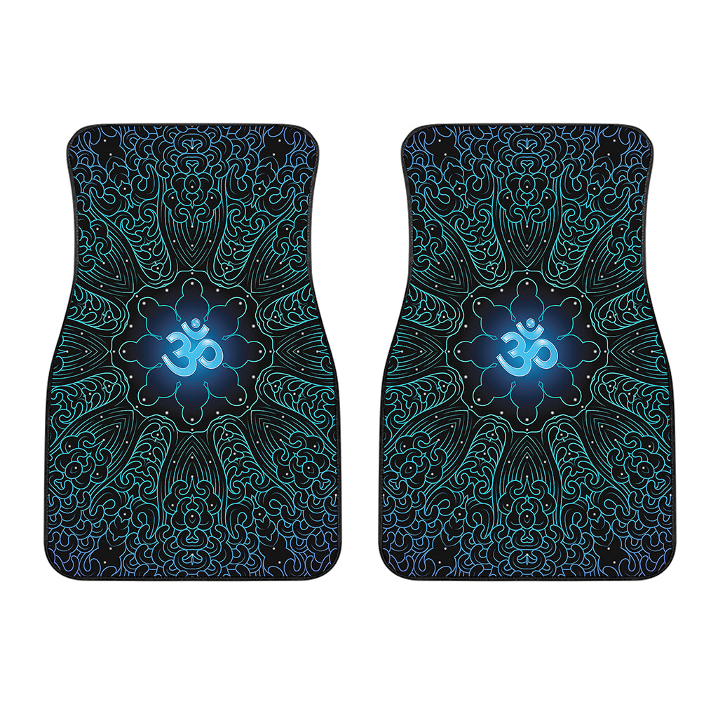 Blue Om Mandala Print Front Car Floor Mats
