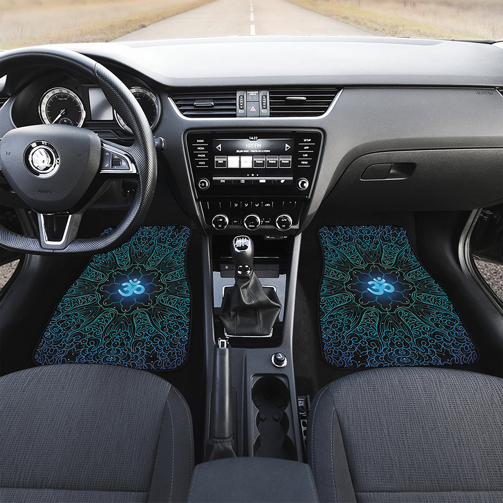 Blue Om Mandala Print Front Car Floor Mats