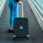 Blue Om Mandala Print Luggage Cover