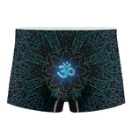 Blue Om Mandala Print Men's Boxer Briefs