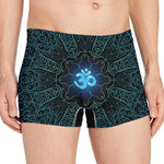 Blue Om Mandala Print Men's Boxer Briefs