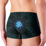 Blue Om Mandala Print Men's Boxer Briefs