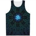 Blue Om Mandala Print Men's Tank Top
