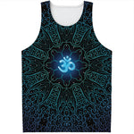 Blue Om Mandala Print Men's Tank Top