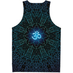 Blue Om Mandala Print Men's Tank Top