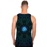 Blue Om Mandala Print Men's Tank Top
