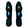 Blue Om Mandala Print Muay Thai Shin Guards