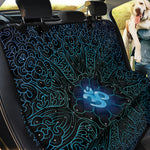 Blue Om Mandala Print Pet Car Back Seat Cover