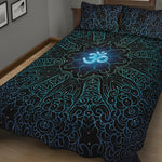 Blue Om Mandala Print Quilt Bed Set