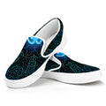 Blue Om Mandala Print White Slip On Sneakers