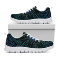 Blue Om Mandala Print White Running Shoes