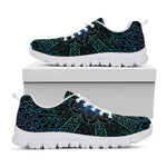 Blue Om Mandala Print White Sneakers