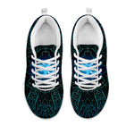 Blue Om Mandala Print White Sneakers