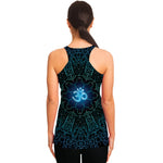 Blue Om Mandala Print Women's Racerback Tank Top