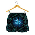 Blue Om Mandala Print Women's Shorts