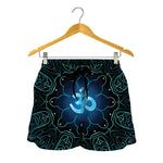 Blue Om Mandala Print Women's Shorts