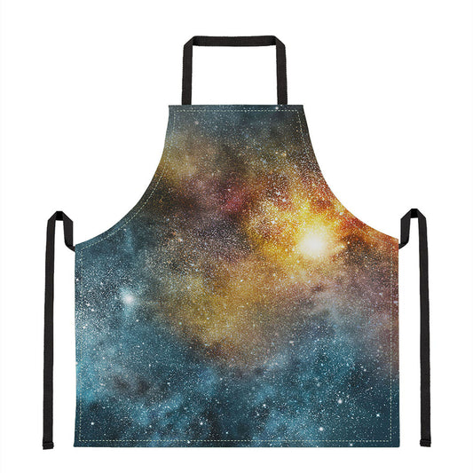 Blue Orange Stardust Galaxy Space Print Apron