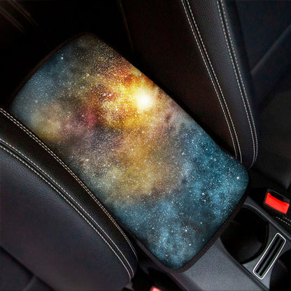 Blue Orange Stardust Galaxy Space Print Car Center Console Cover