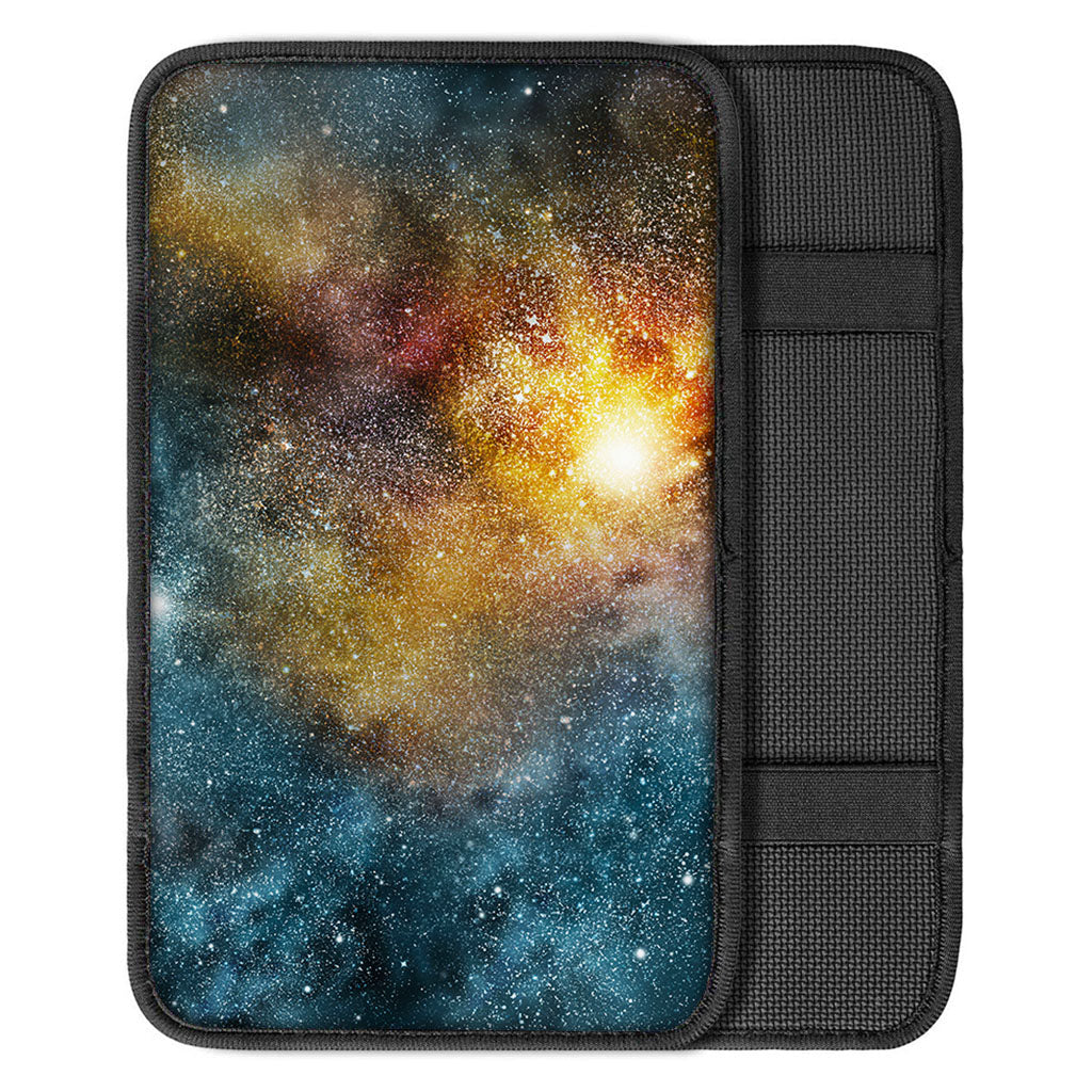 Blue Orange Stardust Galaxy Space Print Car Center Console Cover