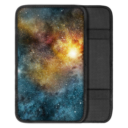Blue Orange Stardust Galaxy Space Print Car Center Console Cover