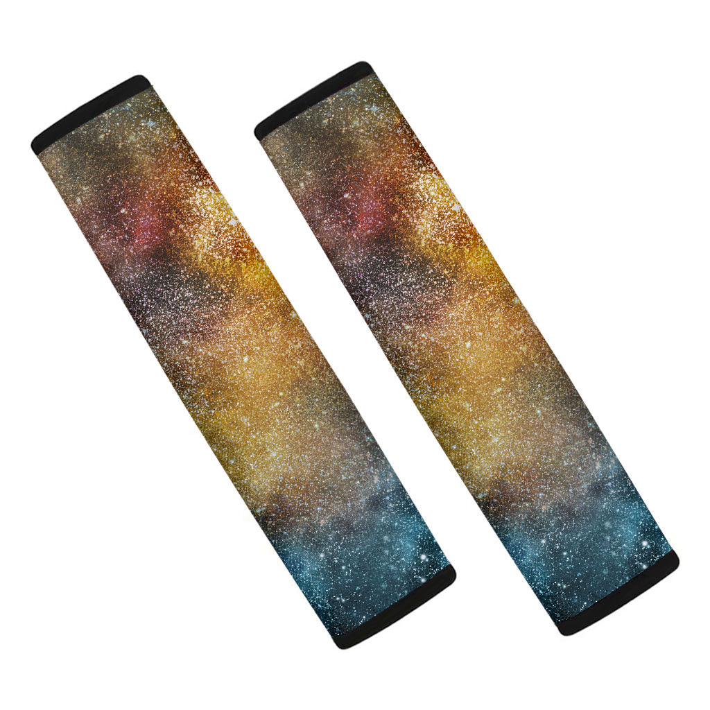 Blue Orange Stardust Galaxy Space Print Car Seat Belt Covers