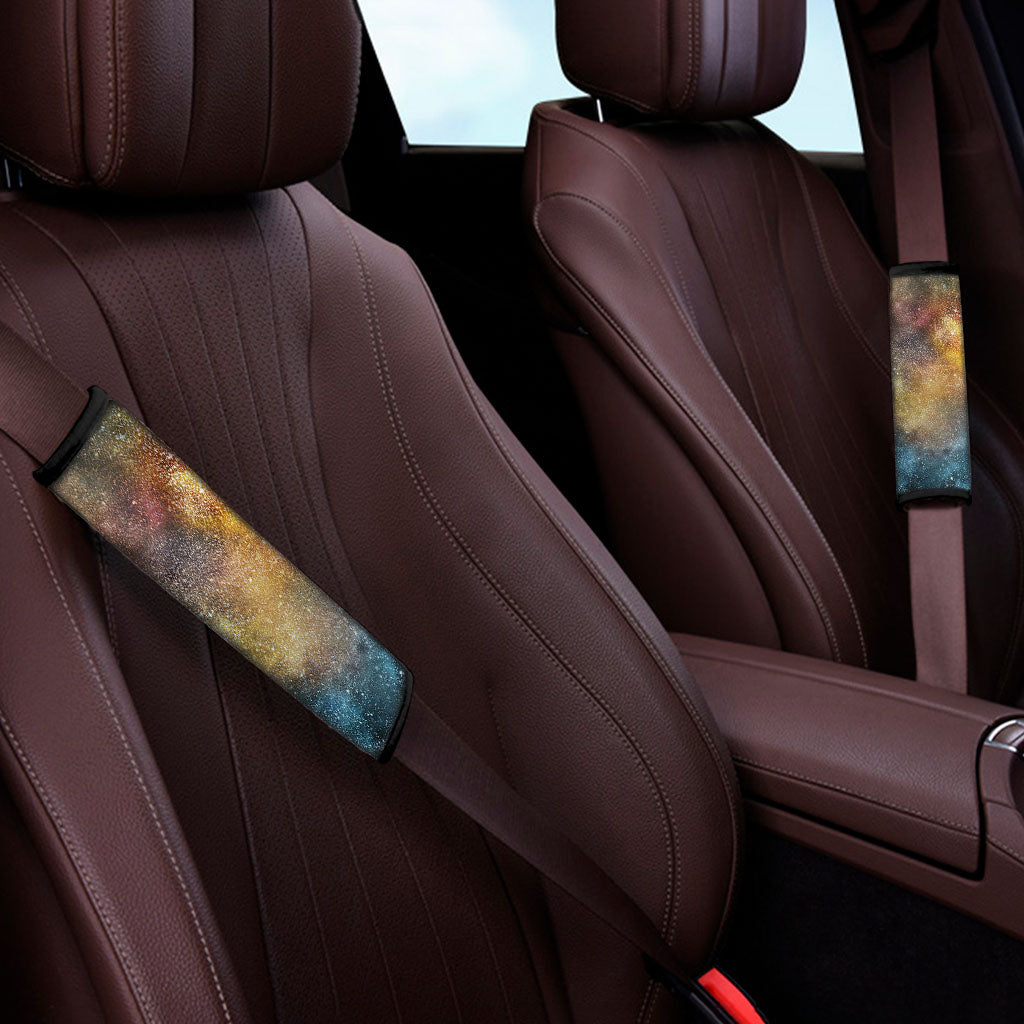 Blue Orange Stardust Galaxy Space Print Car Seat Belt Covers