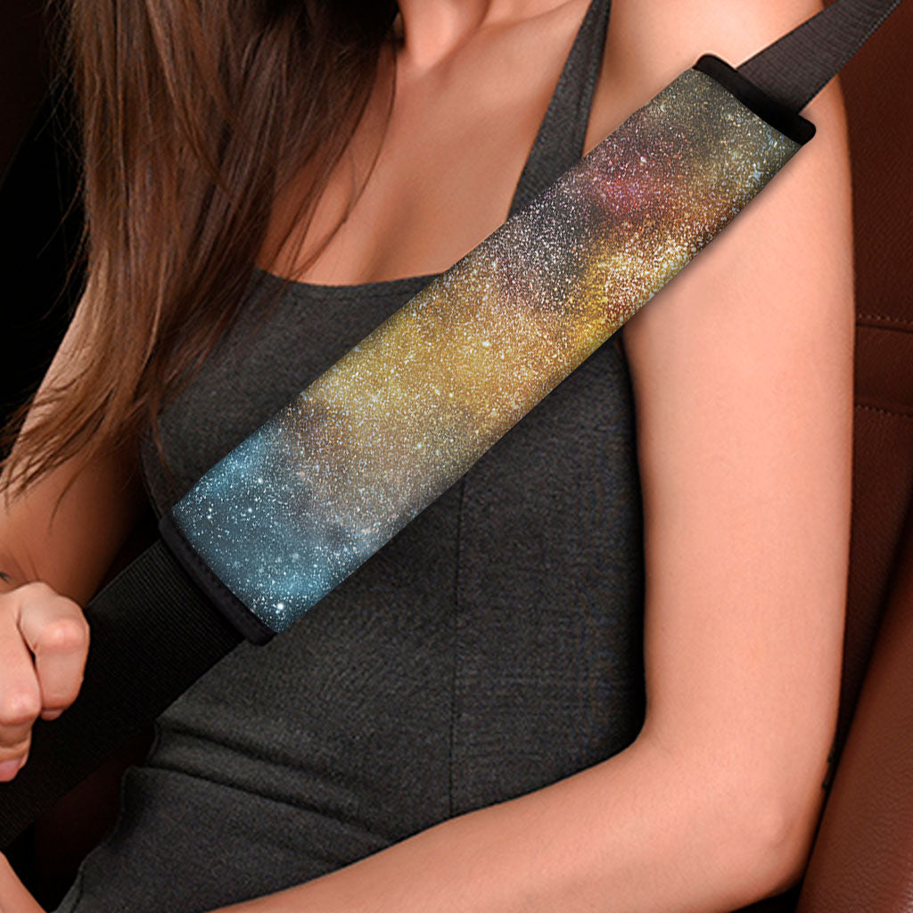 Blue Orange Stardust Galaxy Space Print Car Seat Belt Covers