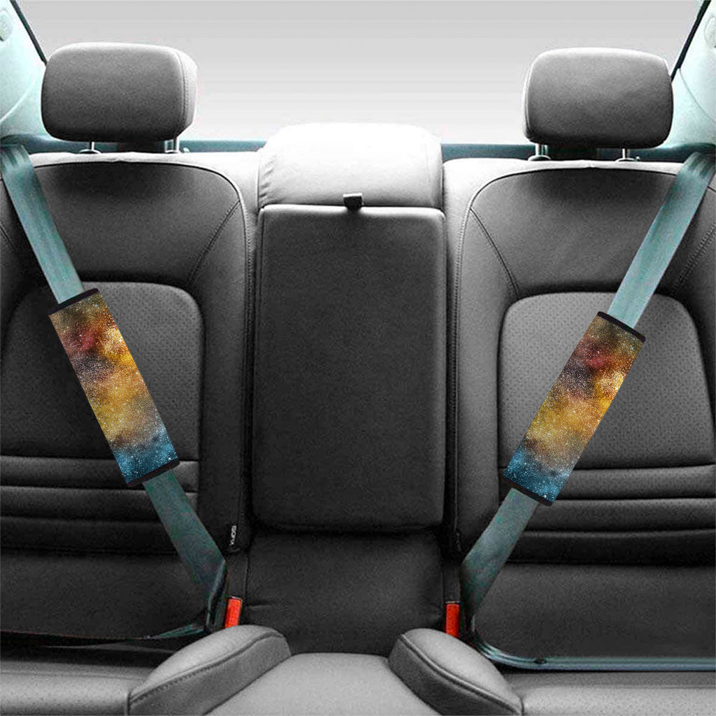 Blue Orange Stardust Galaxy Space Print Car Seat Belt Covers