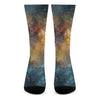 Blue Orange Stardust Galaxy Space Print Crew Socks