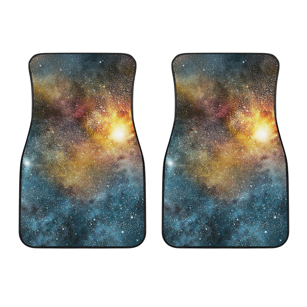 Blue Orange Stardust Galaxy Space Print Front Car Floor Mats