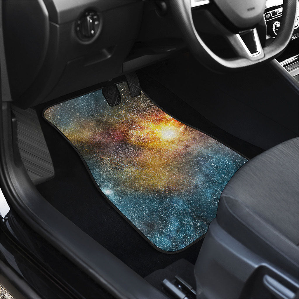 Blue Orange Stardust Galaxy Space Print Front Car Floor Mats
