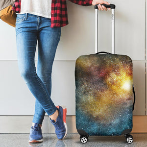 Blue Orange Stardust Galaxy Space Print Luggage Cover GearFrost