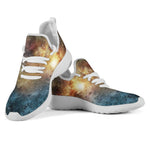 Blue Orange Stardust Galaxy Space Print Mesh Knit Shoes GearFrost