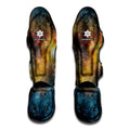 Blue Orange Stardust Galaxy Space Print Muay Thai Shin Guards