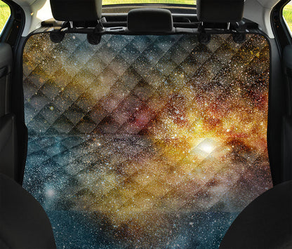 Blue Orange Stardust Galaxy Space Print Pet Car Back Seat Cover